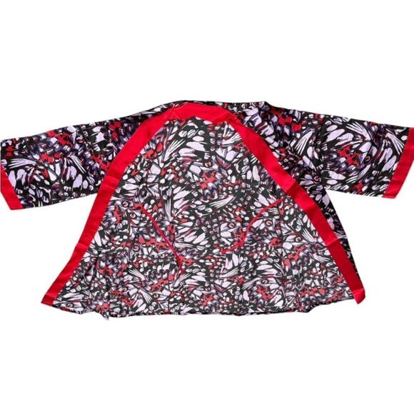 Red Floral Kimono Set Midnight Velvet Joseline Robe and Gown Women’s Size Large - Picture 3 of 12